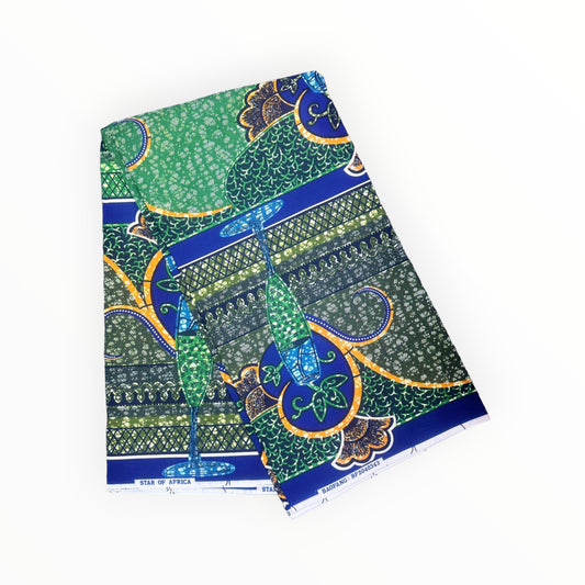 African Print Fabric - 6 Yards - Polycotton