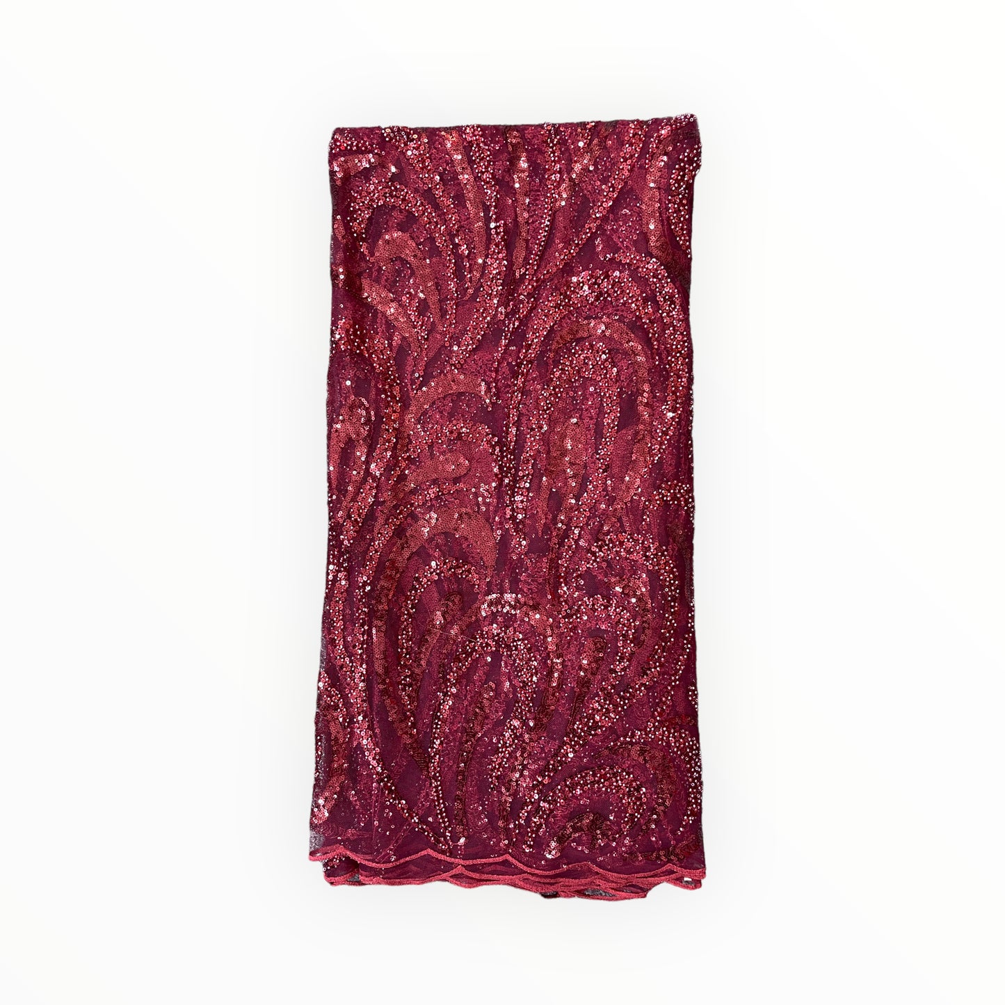 Embroidered Luxury/Elegant Maroon Beaded Lace
