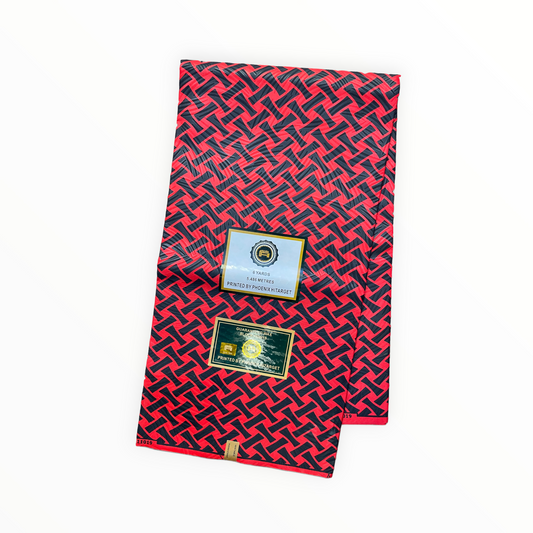African Prints - Black / red weave - Mitex Holland