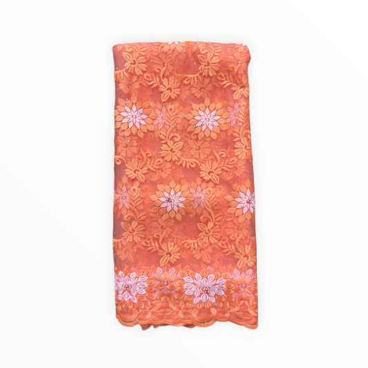 Peach French Lace - 5 yards