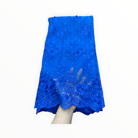 Royal blue french lace - 5 yards