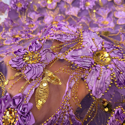 Collection image for: Heavy Fluffy Gold Beaded Lace