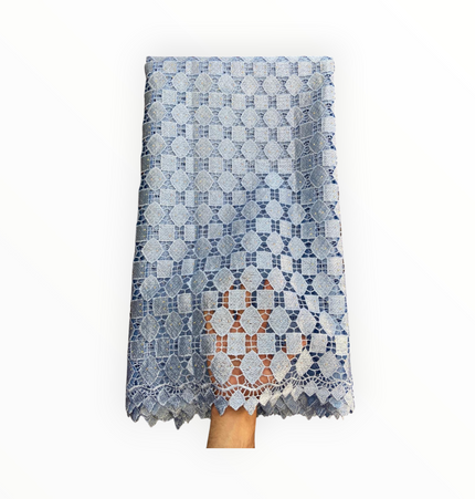 Top Quality Cord Lace Fabric in Sky Blue - 5 Yards