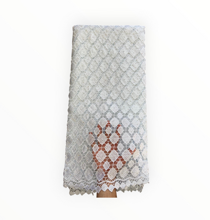 Top Quality Cord Lace Fabric in White - 5 Yards
