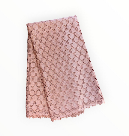 Top Quality Cord Lace Fabric in Turkish Rose - 5 Yards
