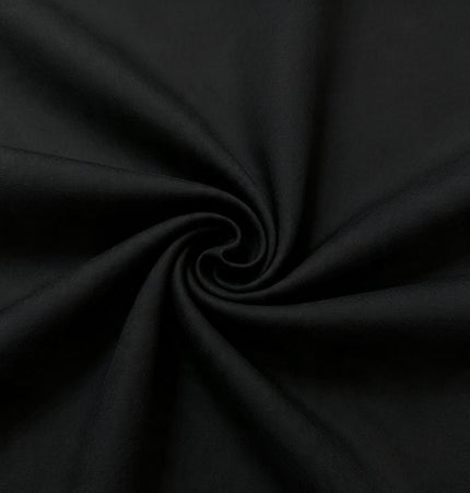 100% Plain Black Polycotton Fabric