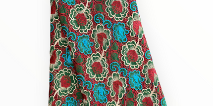 Top Quality Cord Lace Fabric in Green / White / Teal Blue / Maroon - 5 Yards