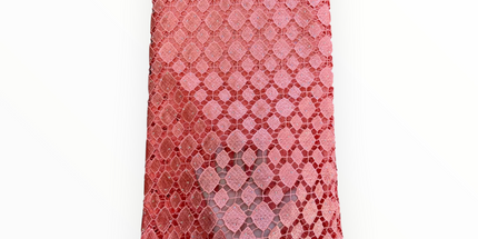 Top Quality Cord Lace Fabric in Peach - 5 Yards