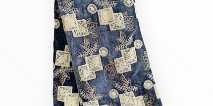 Luxury Velvet Lace Fabric in Gray / Off White – 5 Yards Piece (Patterned Design Collection)