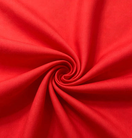 100% Plain Red Polycotton Fabric