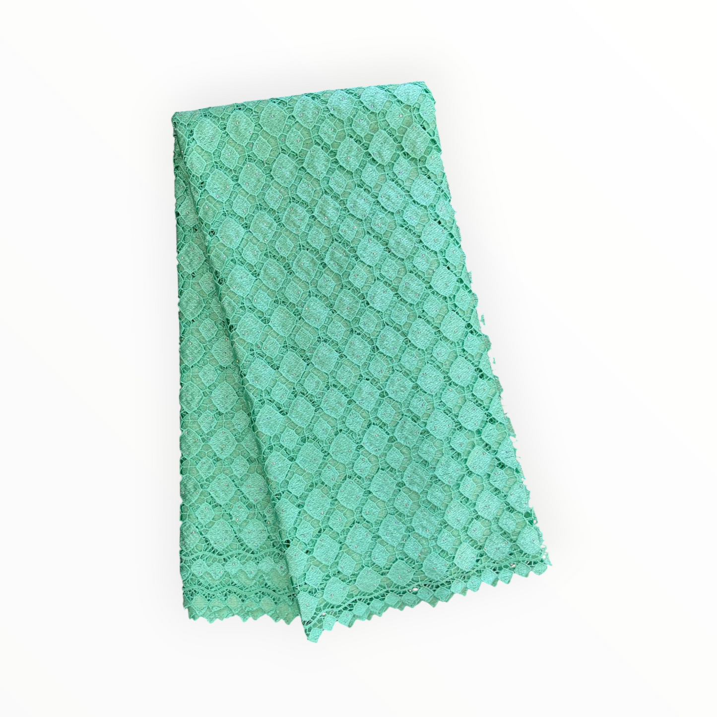 Top Quality Cord Lace Fabric in Lime Green - 5 Yards