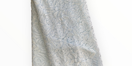 Premium Cord Lace with Sequins in White – 5 Yards Piece (New Collection)