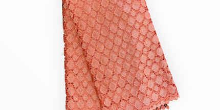 Top Quality Cord Lace Fabric in Peach - 5 Yards