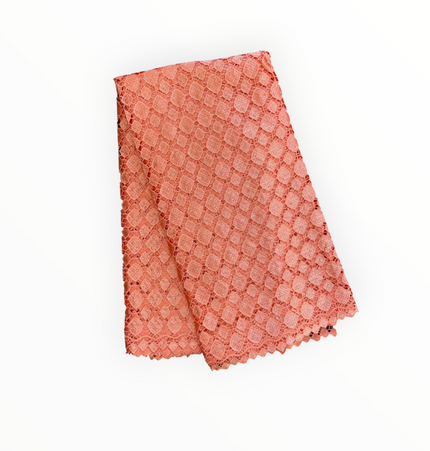 Top Quality Cord Lace Fabric in Peach - 5 Yards