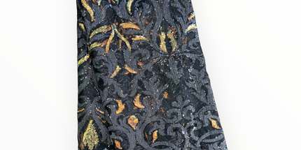 French Lace with Sequins in Black – 5 Yards Piece