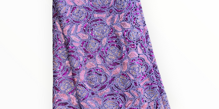 Premium Cord Lace with Sequins in Lilac / Purple / Pink – 5 Yards Piece (New Collection)