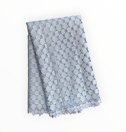 Top Quality Cord Lace Fabric in Sky Blue - 5 Yards