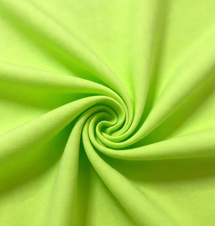 100% Plain Neon Green Polycotton Fabric