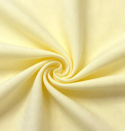 100% Plain Pale Lemon Yellow Polycotton Fabric