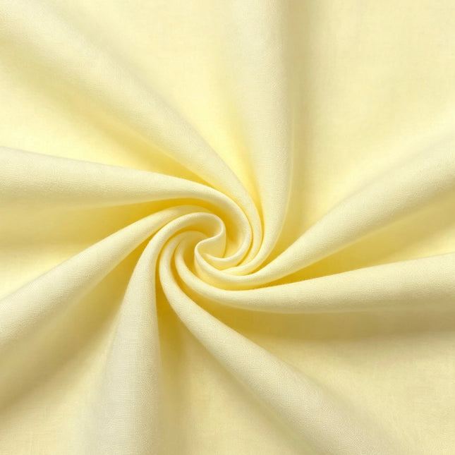 100% Plain Pale Lemon Yellow Polycotton Fabric