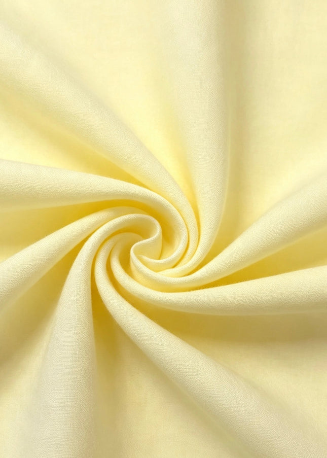 100% Plain Pale Lemon Yellow Polycotton Fabric