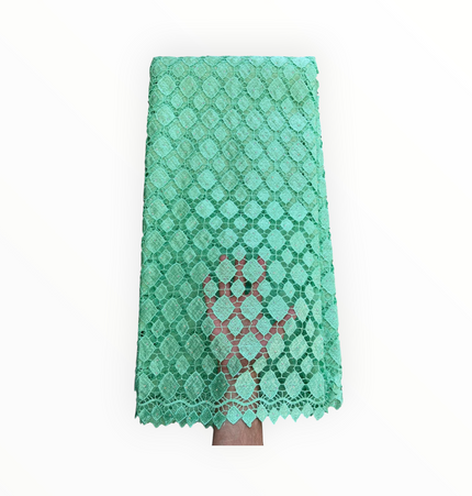 Top Quality Cord Lace Fabric in Lime Green - 5 Yards