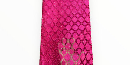 Top Quality Cord Lace Fabric in Fuscia Pink - 5 Yards