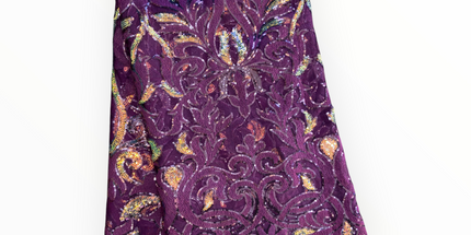 French Lace with Sequins in Purple – 5 Yards Piece