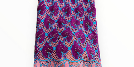 Top Quality Cord Lace Fabric in Purple / Baby Pink & Blue - 5 Yards