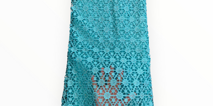 Top Quality Cord Lace Fabric in Light Green / Blue - 5 Yards