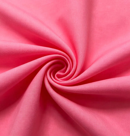 100% Plain Deep Pink Polycotton Fabric