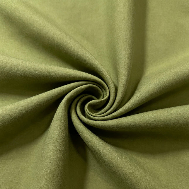 100% Plain Dark Olive Green Polycotton Fabric