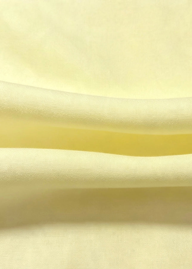100% Plain Pale Lemon Yellow Polycotton Fabric