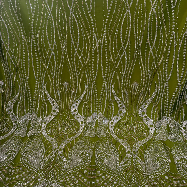 Prestige Pink Pearl Beaded Lace / Metre