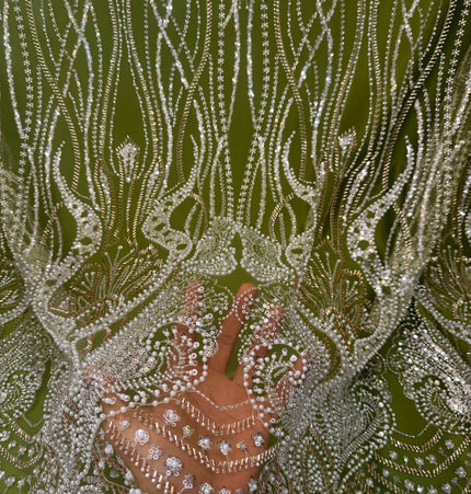 Prestige Pink Pearl Beaded Lace / Metre