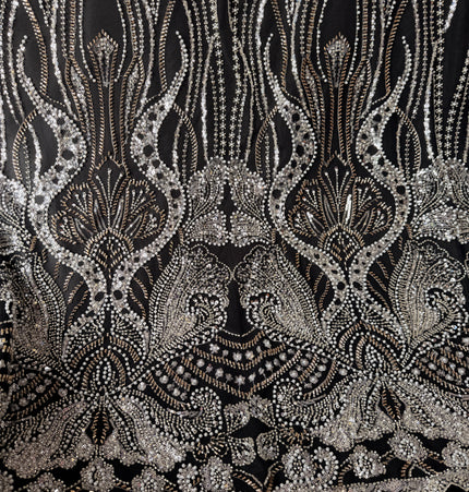 Prestige Black Pearl Beaded Lace / Metre