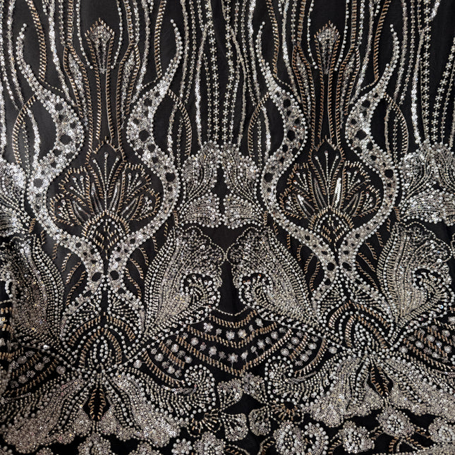 Prestige Black Pearl Beaded Lace / Metre