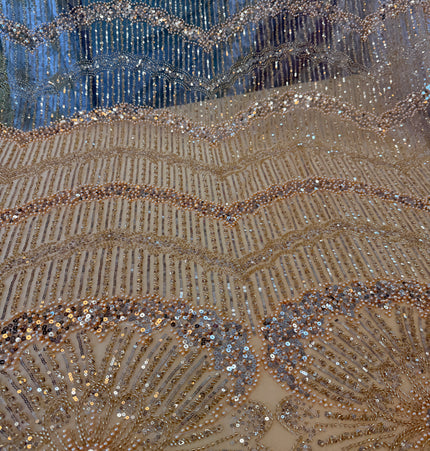 Stunning Gold Beaded Lace / Metre