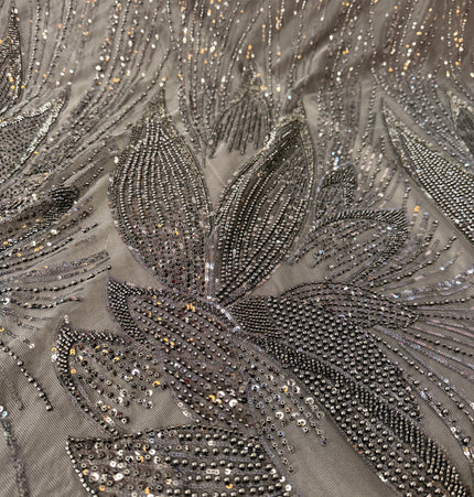 Gorgeous Black Beaded Lace / Metre