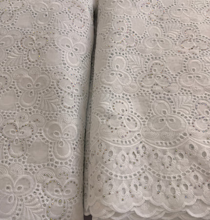 Pure White Swiss Cotton Lace / 5 yards