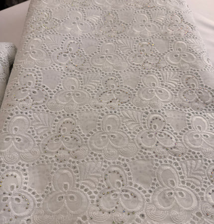Pure White Swiss Cotton Lace / 5 yards