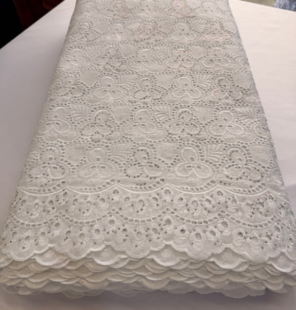 Pure White Swiss Cotton Lace / 5 yards
