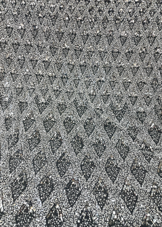 Prestige Pearl / Beaded Lace - White - 1 Yard