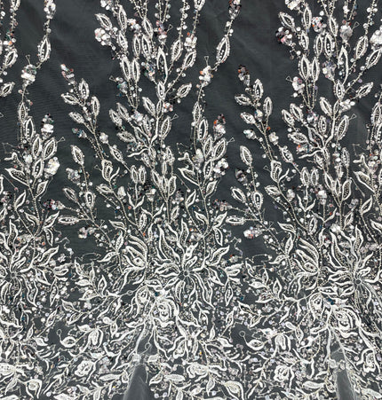 Prestige Pearl / Beaded Lace - White - 1 Yard
