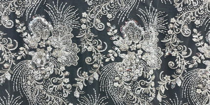 Prestige Pearl / Beaded Lace - White - 1 Yard
