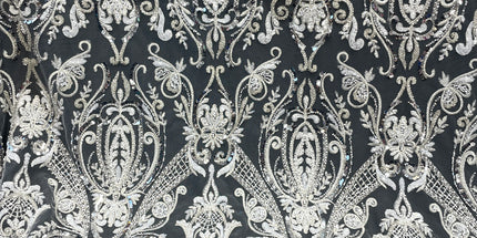 Prestige Pearl / Beaded Lace - White - 1 Yard