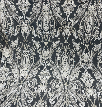 Prestige Pearl / Beaded Lace - White - 1 Yard