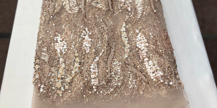 Pearl / Beaded Wedding Dress - Gold - 1 Yard