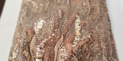 Pearl / Beaded Wedding Dress - Gold - 1 Yard