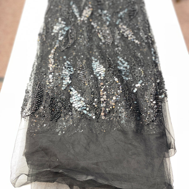 Pearl / Beaded Wedding Dress - Black - 1 Yard